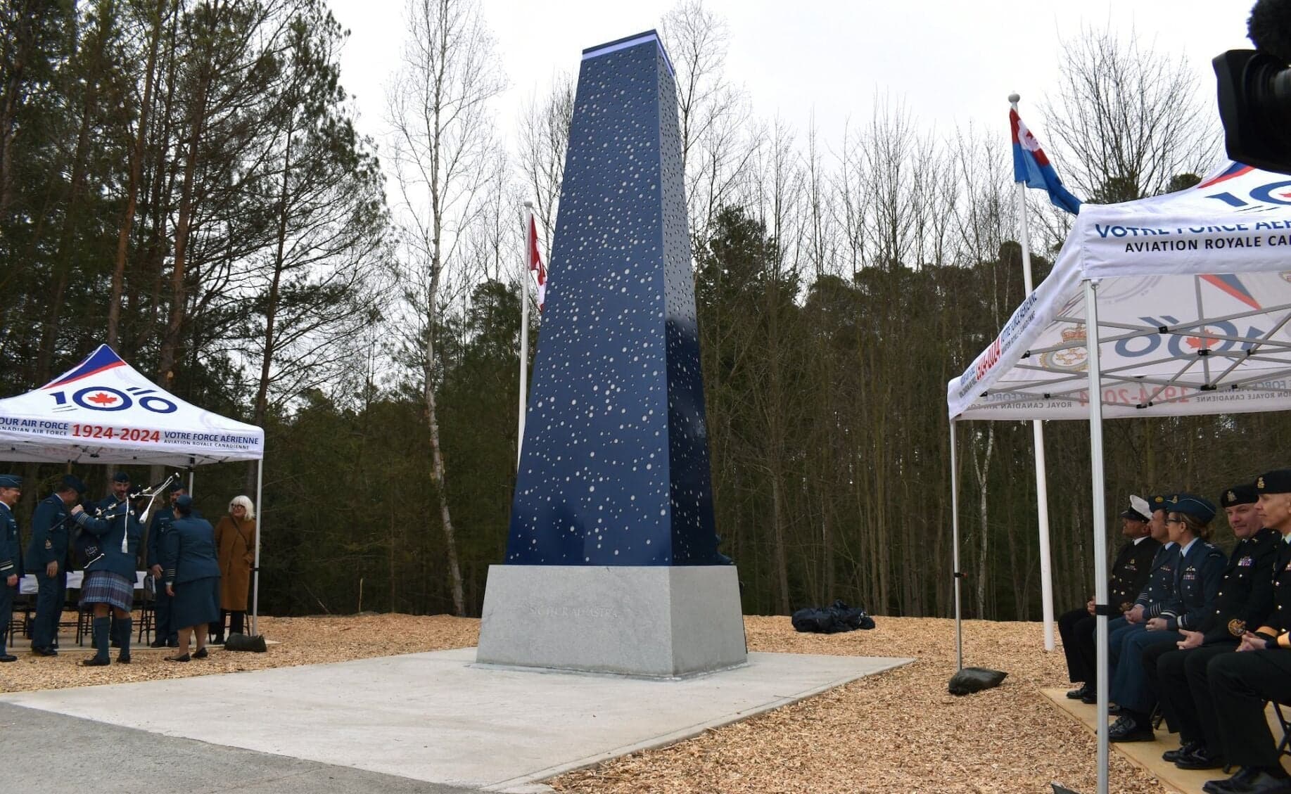 The full-scale Ad Astra monument at CFB Borden, installed near the base's north entrance