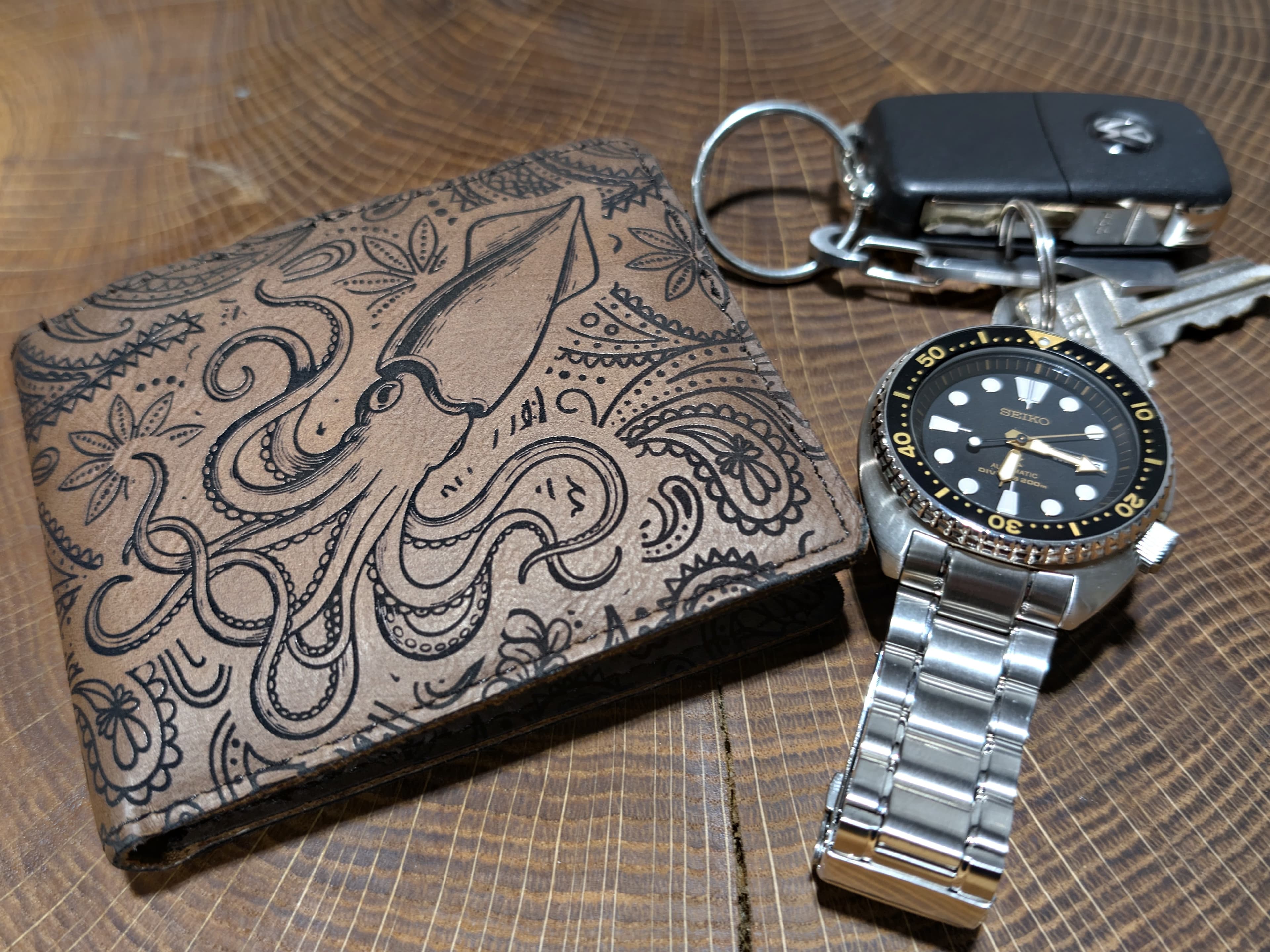 Where Sea Monsters Meet Paisley: A Custom Wallet Engraving